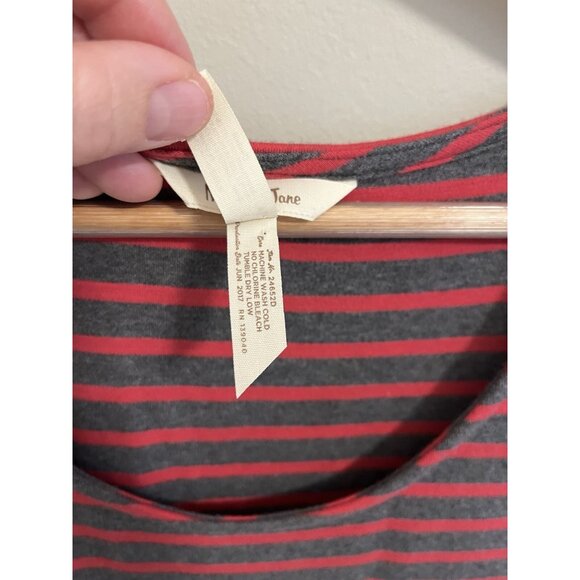 Matilda‎ Jane Womens Dress Size L Striped Tulle Sleeveless Red Gray - Picture 3 of 9